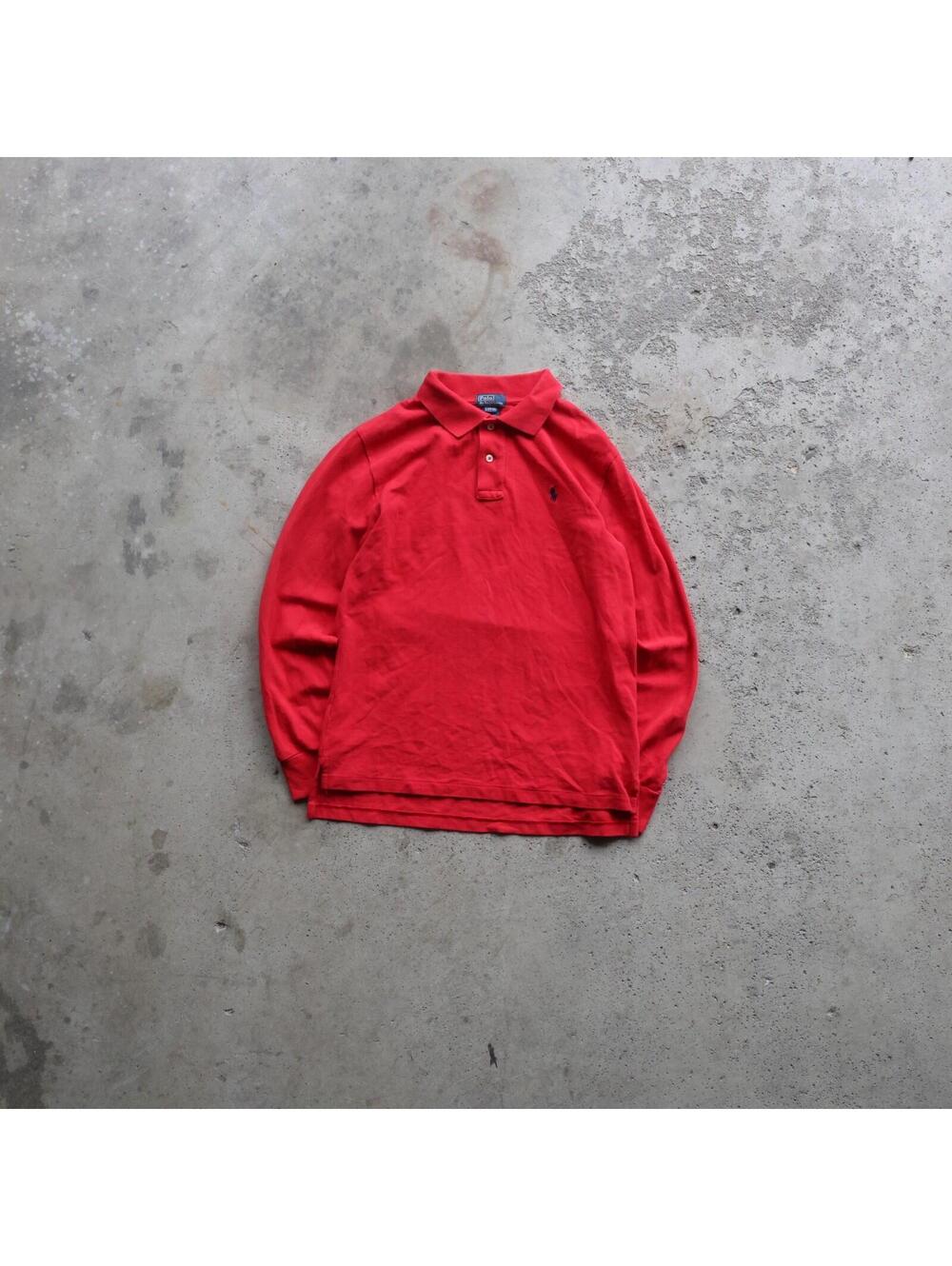 Vintage Polo Ralph Lauren Youth Large Red Long Sleeve Polo Shirt Classic